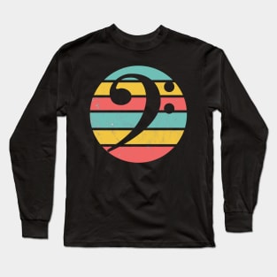 Bass Clef Vintage Distressed Long Sleeve T-Shirt